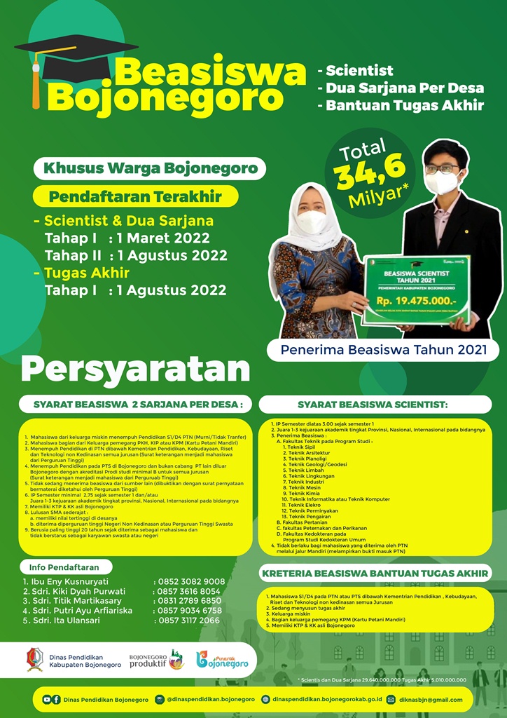 PENGUMUMAM BEASISWA TAHAP 1 TAHUN 2022