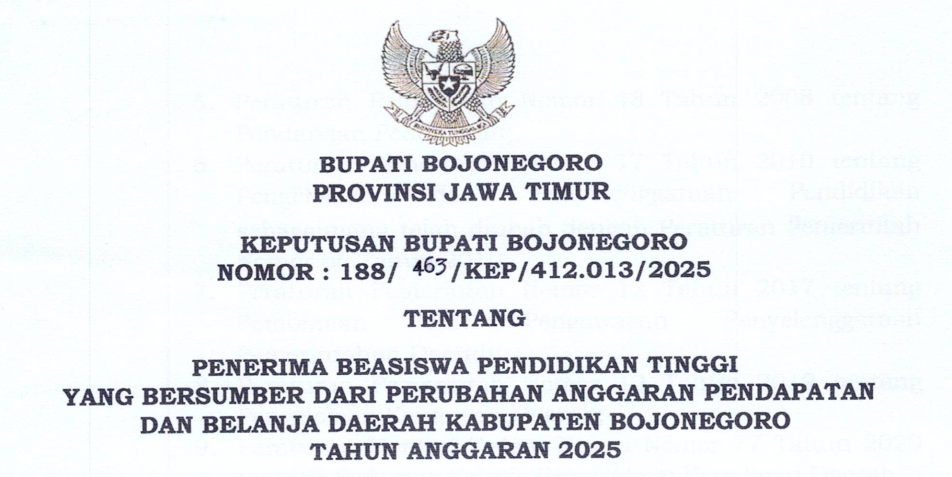 Pengumuman Beasiswa Pendidikan Tinggi Tahun 2025